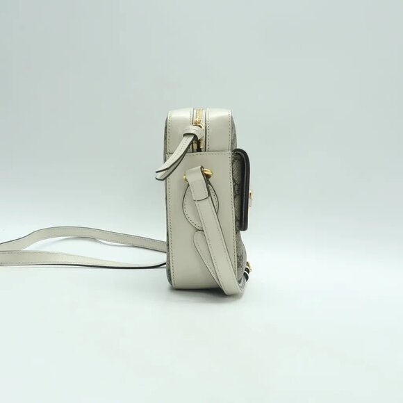 GUCCI Horsebit 1955 Brown Canvas Shoulder Bag 873-052825 - Picture 4 of 12